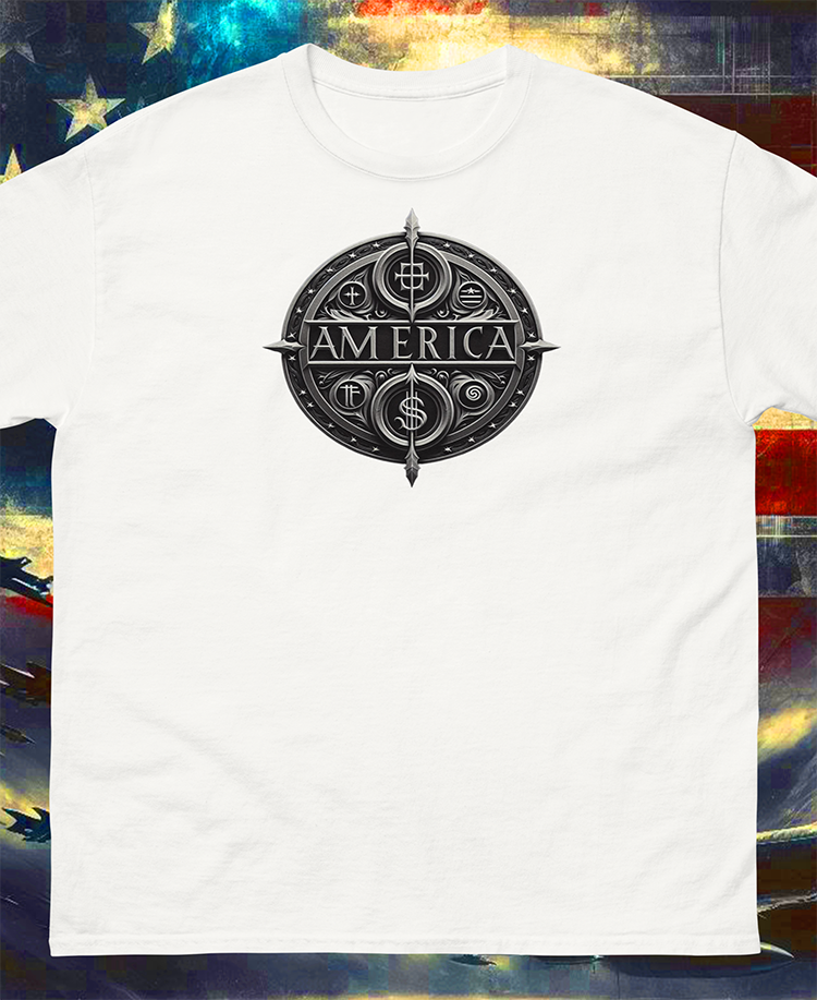 "Eternal America" Unisex Black and White Graphic Tee | by AmericaShirt™