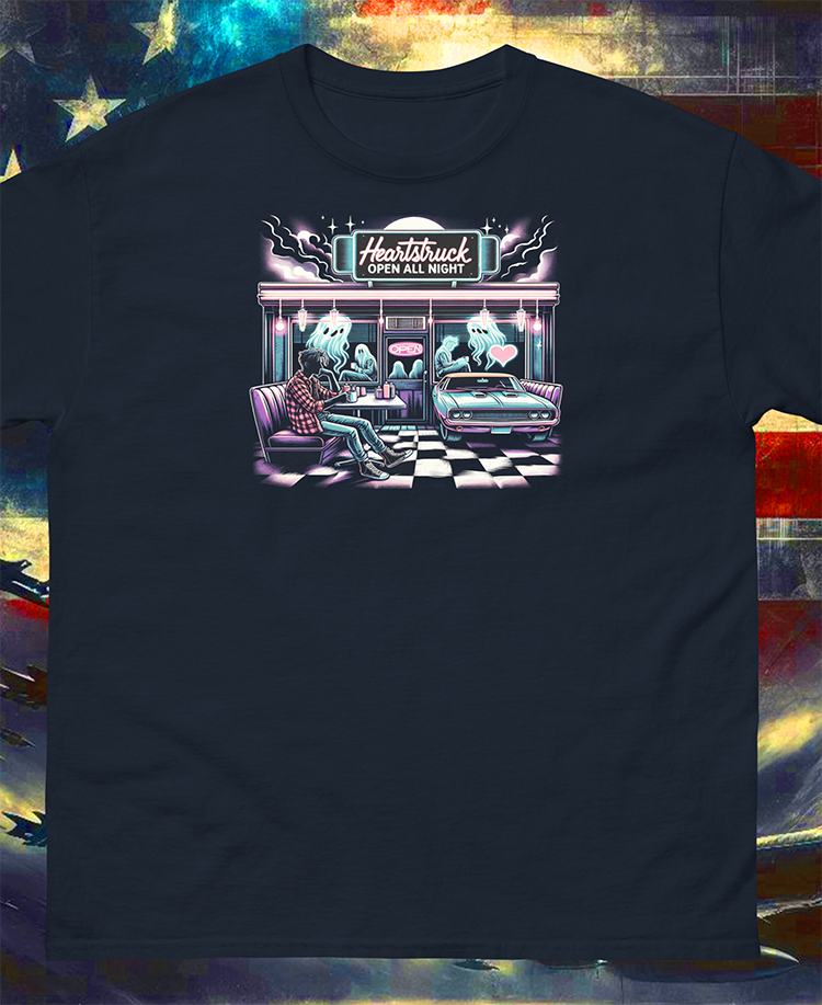 "Heartstruck Diner - A Taste of Americana" Unisex Full Color Graphic Tee | by AmericaShirt™