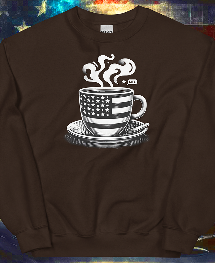 "Morning Brew for a Great Nation" Unisex Full Color Sweatshirt | by AmericaShirt™