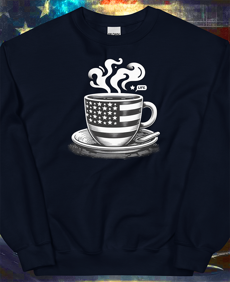 "Morning Brew for a Great Nation" Unisex Full Color Sweatshirt | by AmericaShirt™