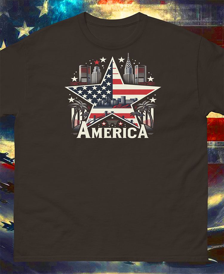 "America In Paradise" Unisex Full Color Graphic Tee | by AmericaShirt™