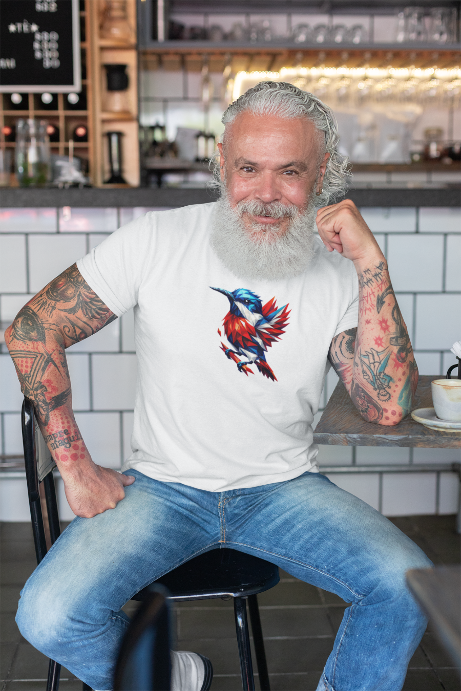 Red White And Blue Bird