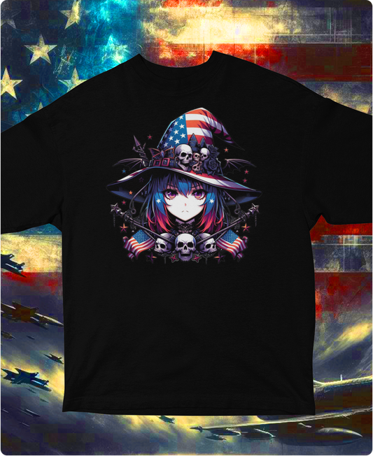 "American Anime Girl" Unisex Full Color Graphic Tee | by AmericaShirt™