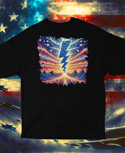 "American Lightning Strike" Unisex Full Color Graphic Tee | by AmericaShirt™