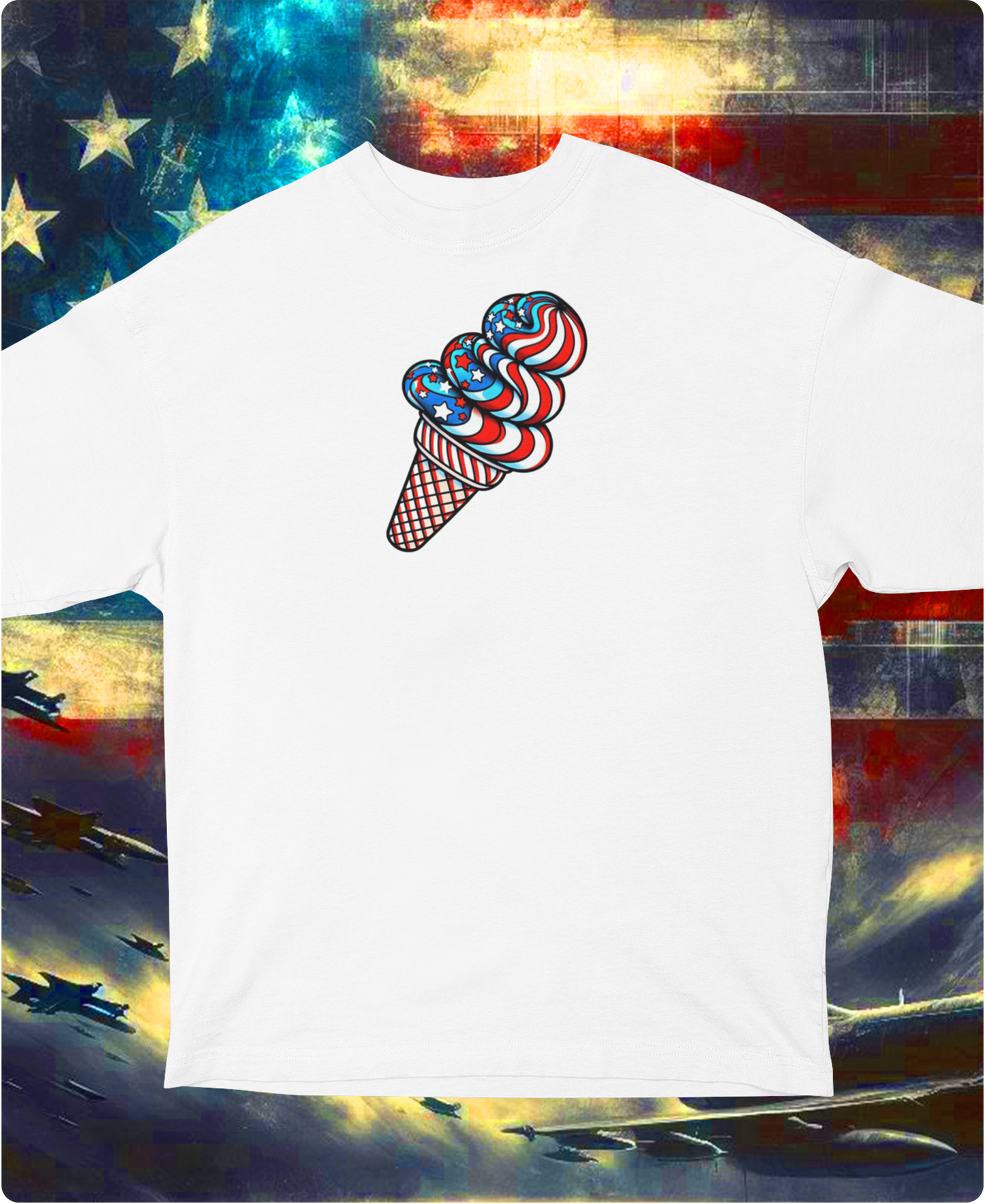 "American Soft Serve Ice Cream" Unisex Full Color Graphic Tee | by AmericaShirt™