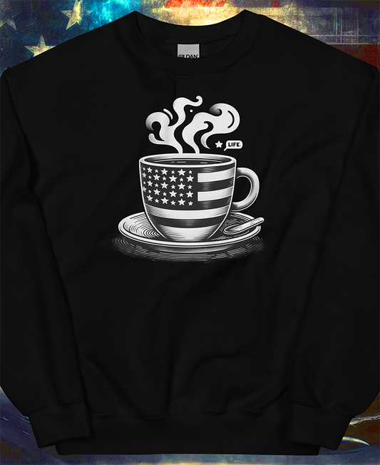 "Morning Brew for a Great Nation" Unisex Full Color Sweatshirt | by AmericaShirt™