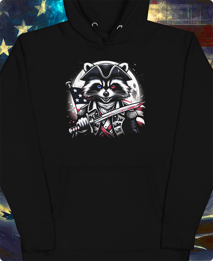 "Patriot Raccoon: Blood & Blade" Unisex Full Color Graphic Hoodie | by AmericaShirt™