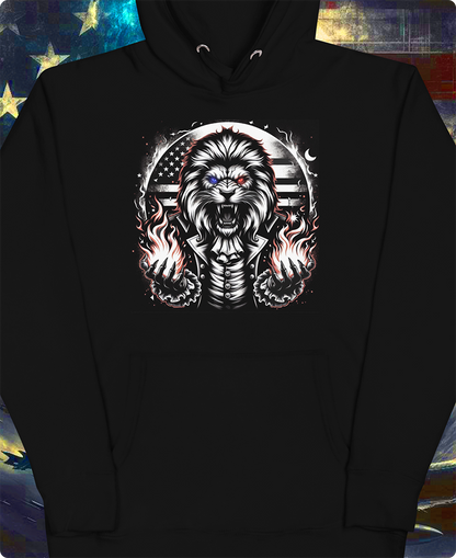 "American Inferno: Lion of Liberty" Unisex Full Color Graphic Hoodie | by AmericaShirt™
