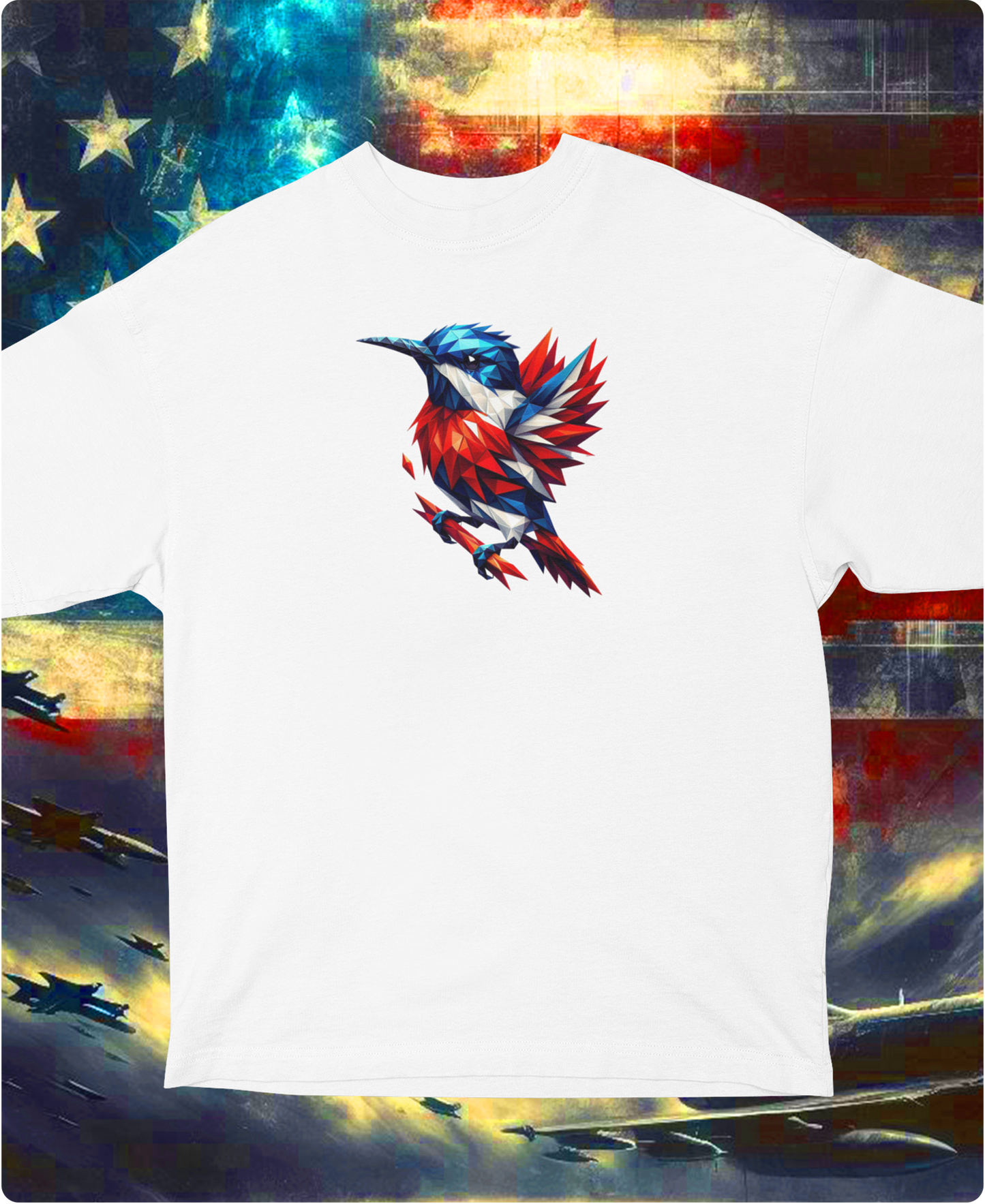 "Red White And Blue Bird" Unisex Full Color Graphic Tee | by AmericaShirt™