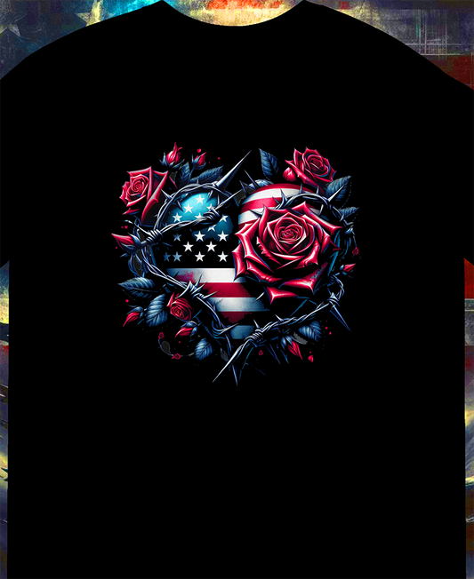 Rose Covered American Heart