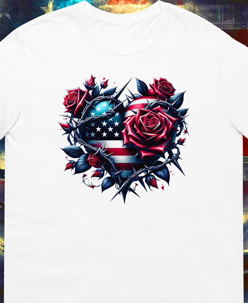 Rose Covered American Heart