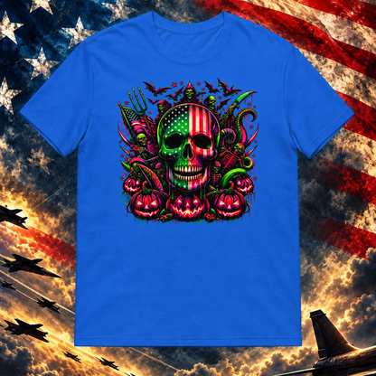 All American Nightmare royal T-shirt on the Image Preview Test patriotic background
