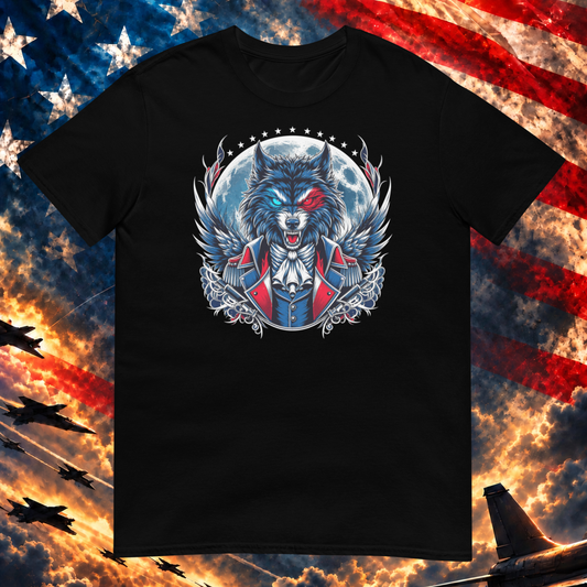 Alpha Wolf of America T-shirt, Black — Printful-scale image