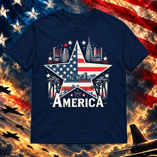 America In Paradise T-shirt, Navy — square image preview
