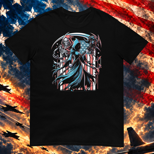 American Anime Girl T-shirt, Black — Printful-scale image