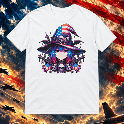 American Anime Girl T-shirt, White — square image preview