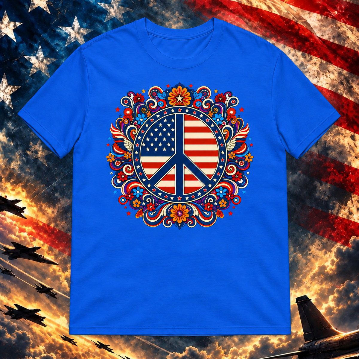 American Pride Collage T-shirt, Royal — square image preview