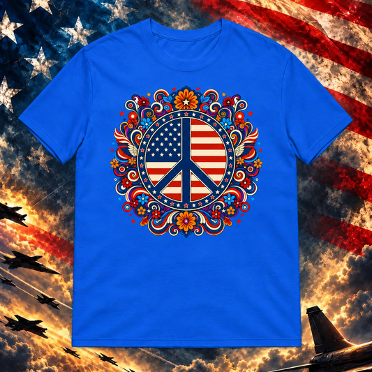 American Pride Collage T-shirt, Royal — square image preview