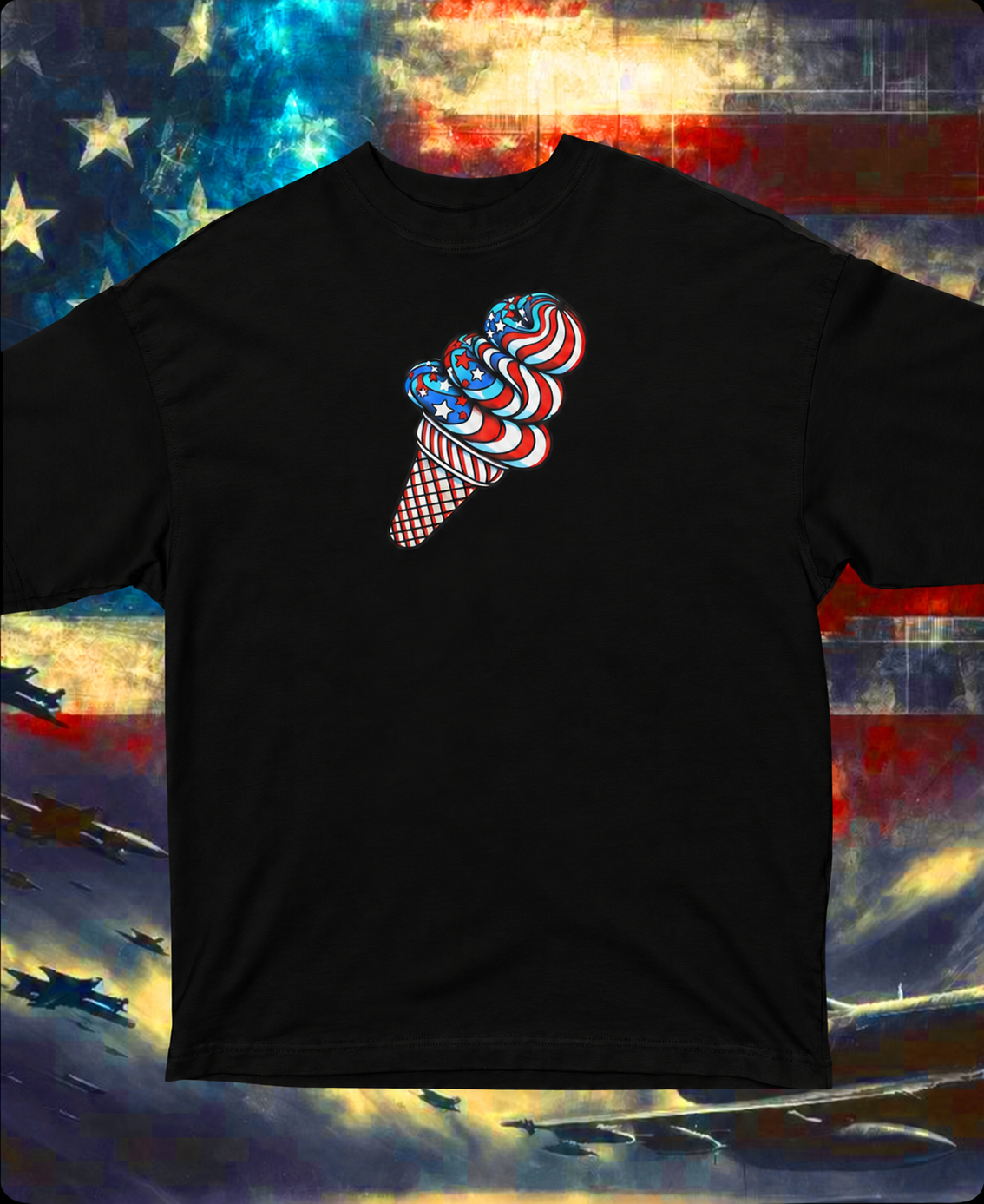 American Soft Serve Ice Cream T-shirt, Black — master black preview