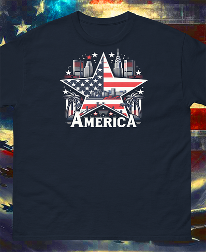 "America In Paradise" Unisex Full Color Graphic Tee | by AmericaShirt™