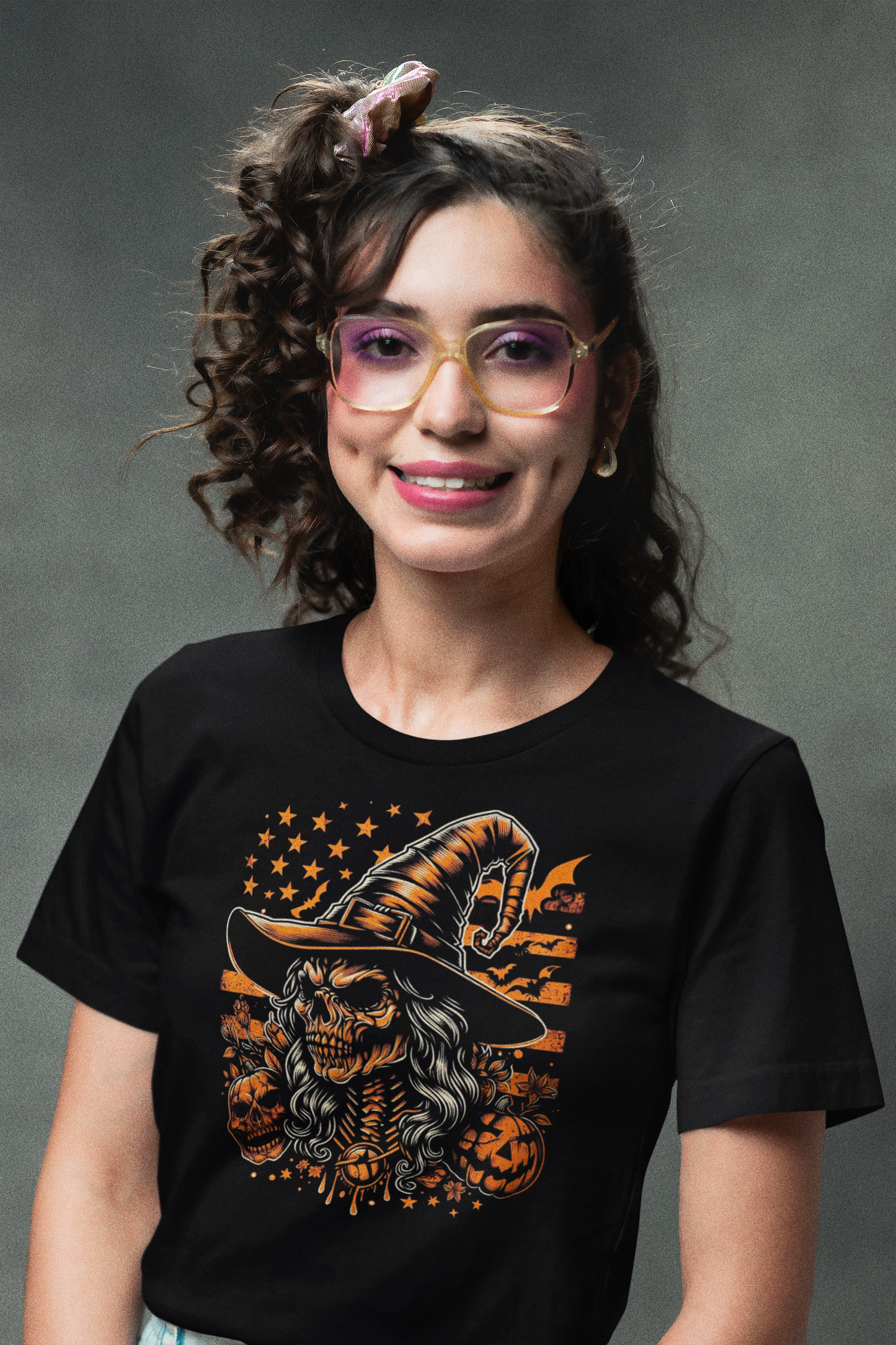 "American Skeletal Witch" Unisex Full Color Graphic Tee | by AmericaShirt™