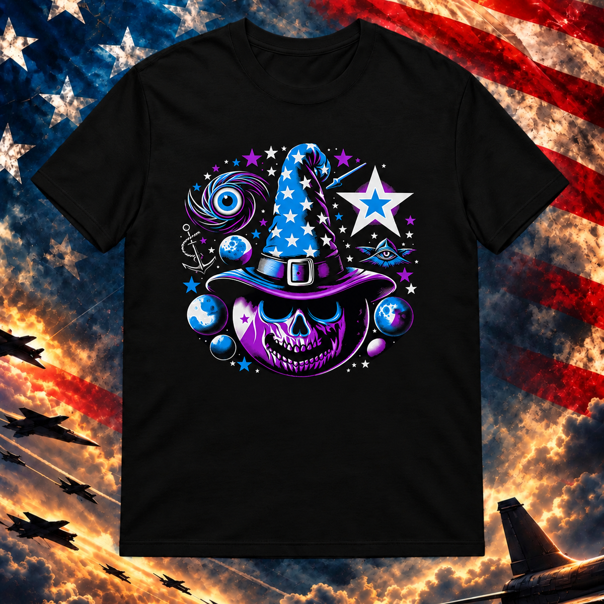 Cosmic Moon Witch T-shirt, Black — square image preview