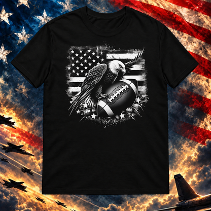 Freedom And Football T-shirt, Black — square image preview