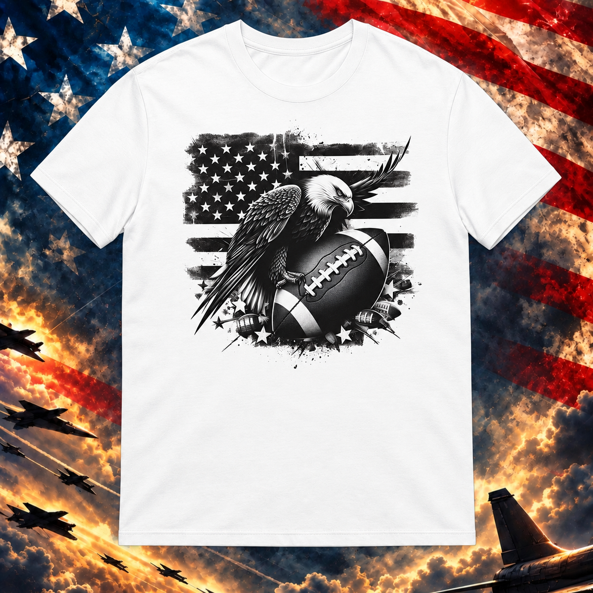 Freedom And Football T-shirt, White — square image preview