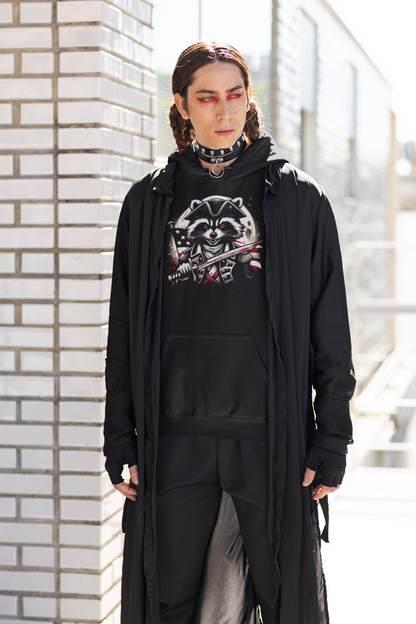 "Patriot Raccoon: Blood & Blade" Unisex Full Color Graphic Hoodie | by AmericaShirt™