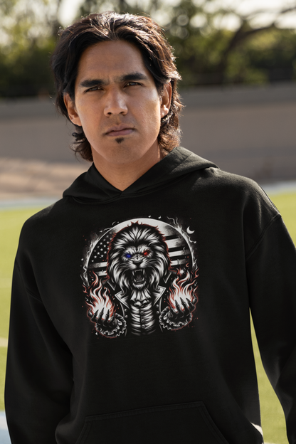 "American Inferno: Lion of Liberty" Unisex Full Color Graphic Hoodie | by AmericaShirt™