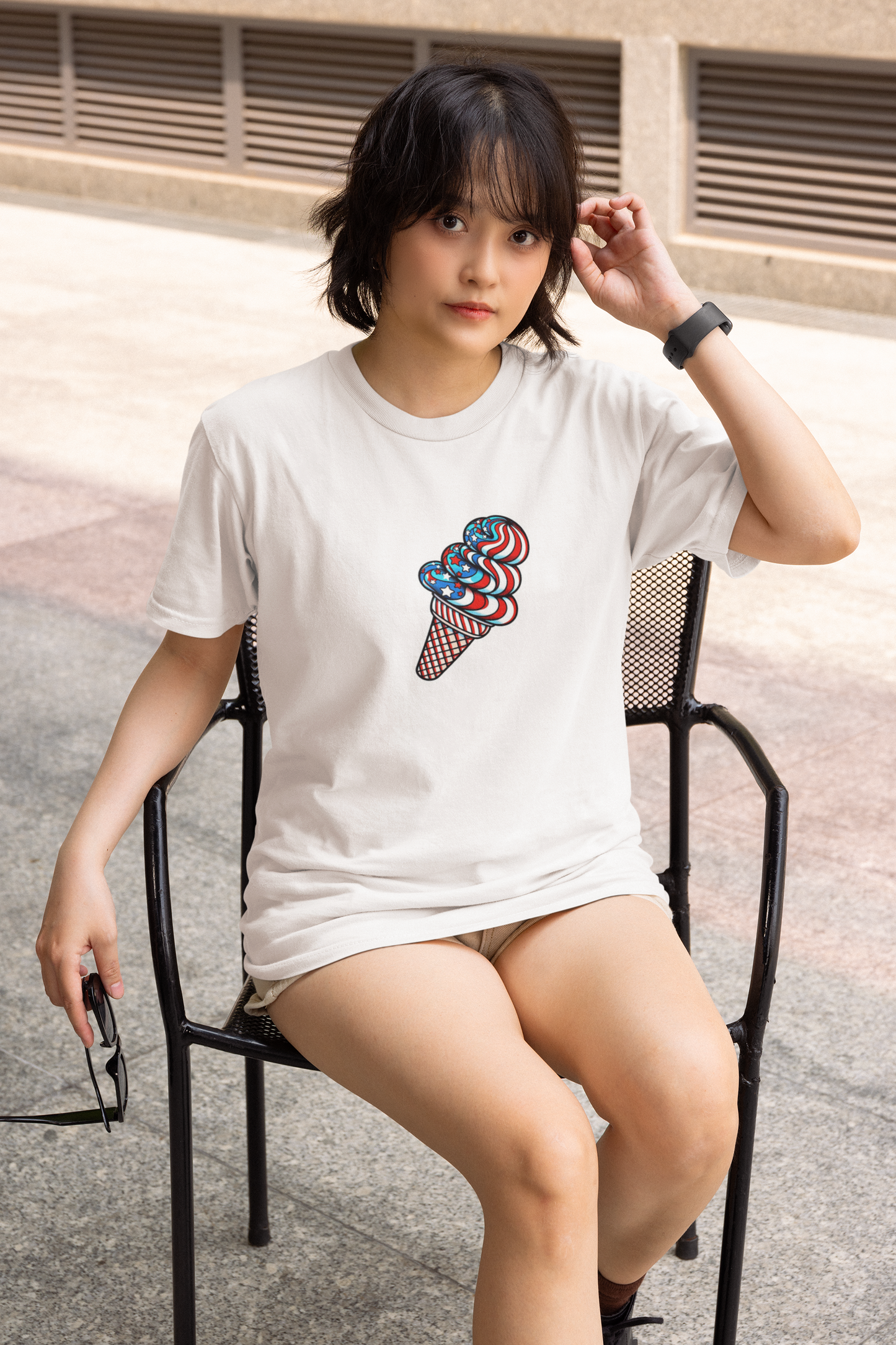 "American Soft Serve Ice Cream" Unisex Full Color Graphic Tee | by AmericaShirt™