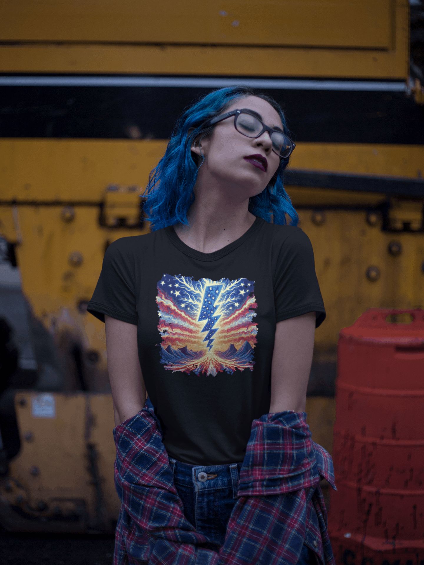 "American Lightning Strike" Unisex Full Color Graphic Tee | by AmericaShirt™