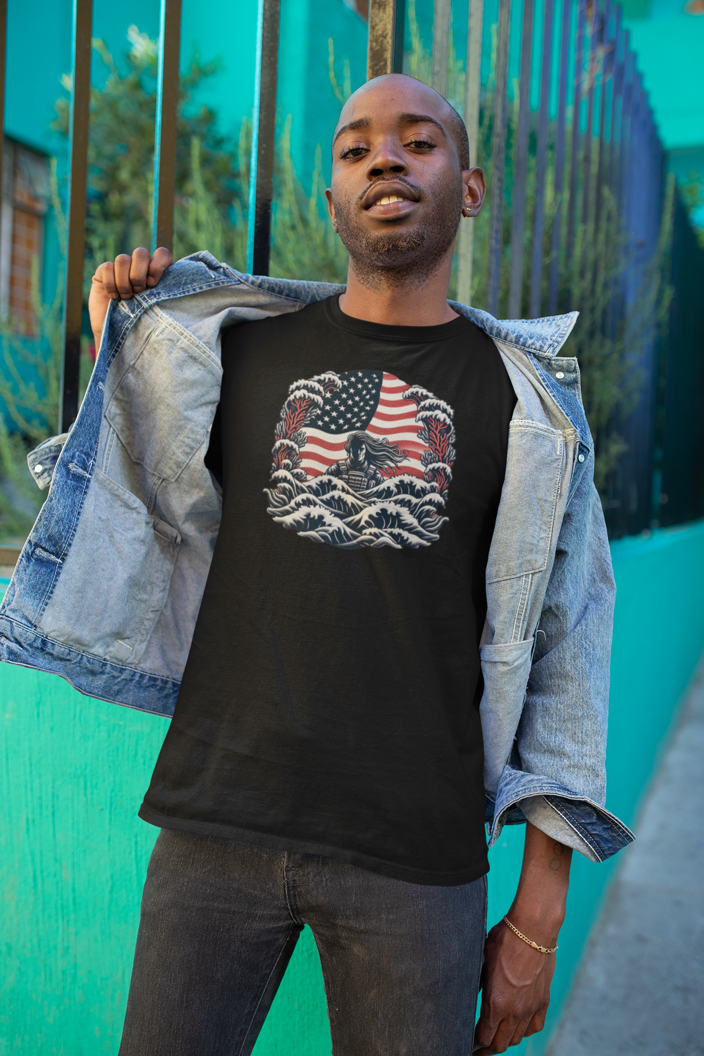 "Soldier In The Waves" Unisex Full Color Graphic Tee | by AmericaShirt™