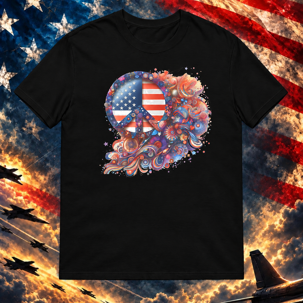 Peace In America T-shirt, Black — square image preview