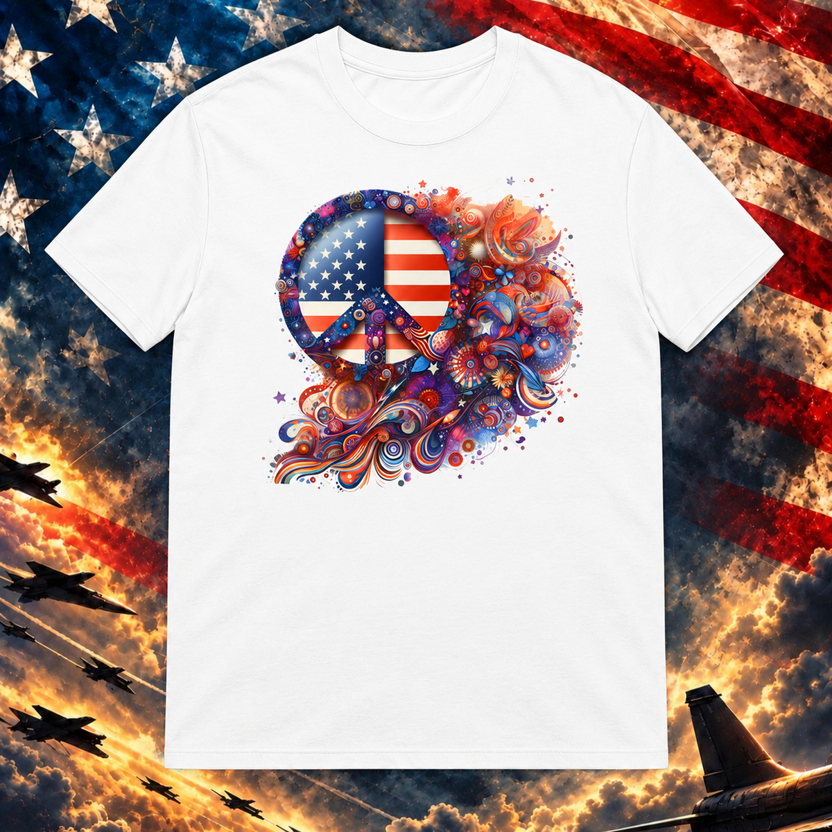 Peace In America T-shirt, White — square image preview