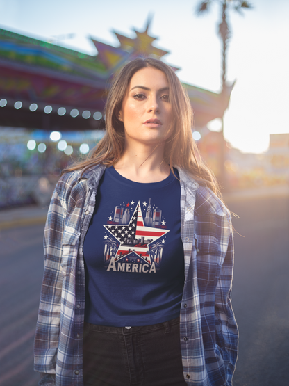 "America In Paradise" Unisex Full Color Graphic Tee | by AmericaShirt™