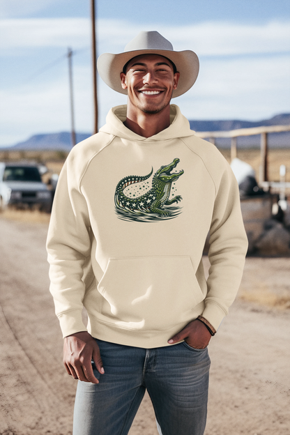 "Chomp for the Stars: Patriotic Gator" Unisex Full Color Graphic Hoodie | by AmericaShirt™