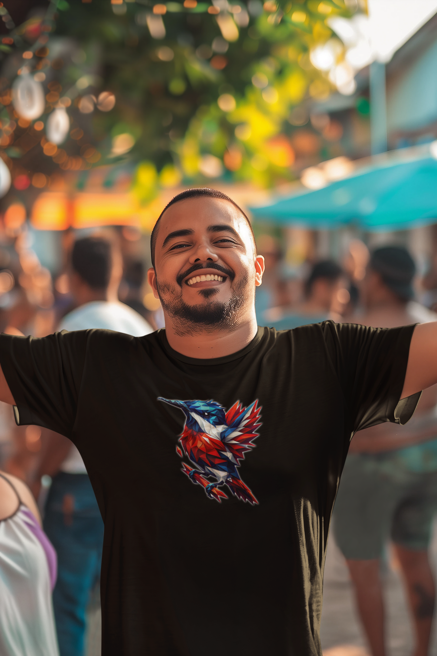 "Red White And Blue Bird" Unisex Full Color Graphic Tee | by AmericaShirt™