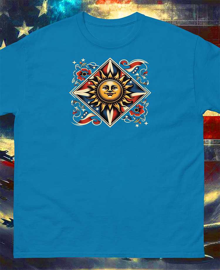 "Let Freedom Shine - Sun Emblem" Unisex Full Color Graphic Tee | by AmericaShirt™