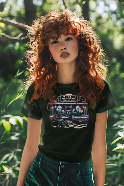 "Heartstruck Diner - A Taste of Americana" Unisex Full Color Graphic Tee | by AmericaShirt™