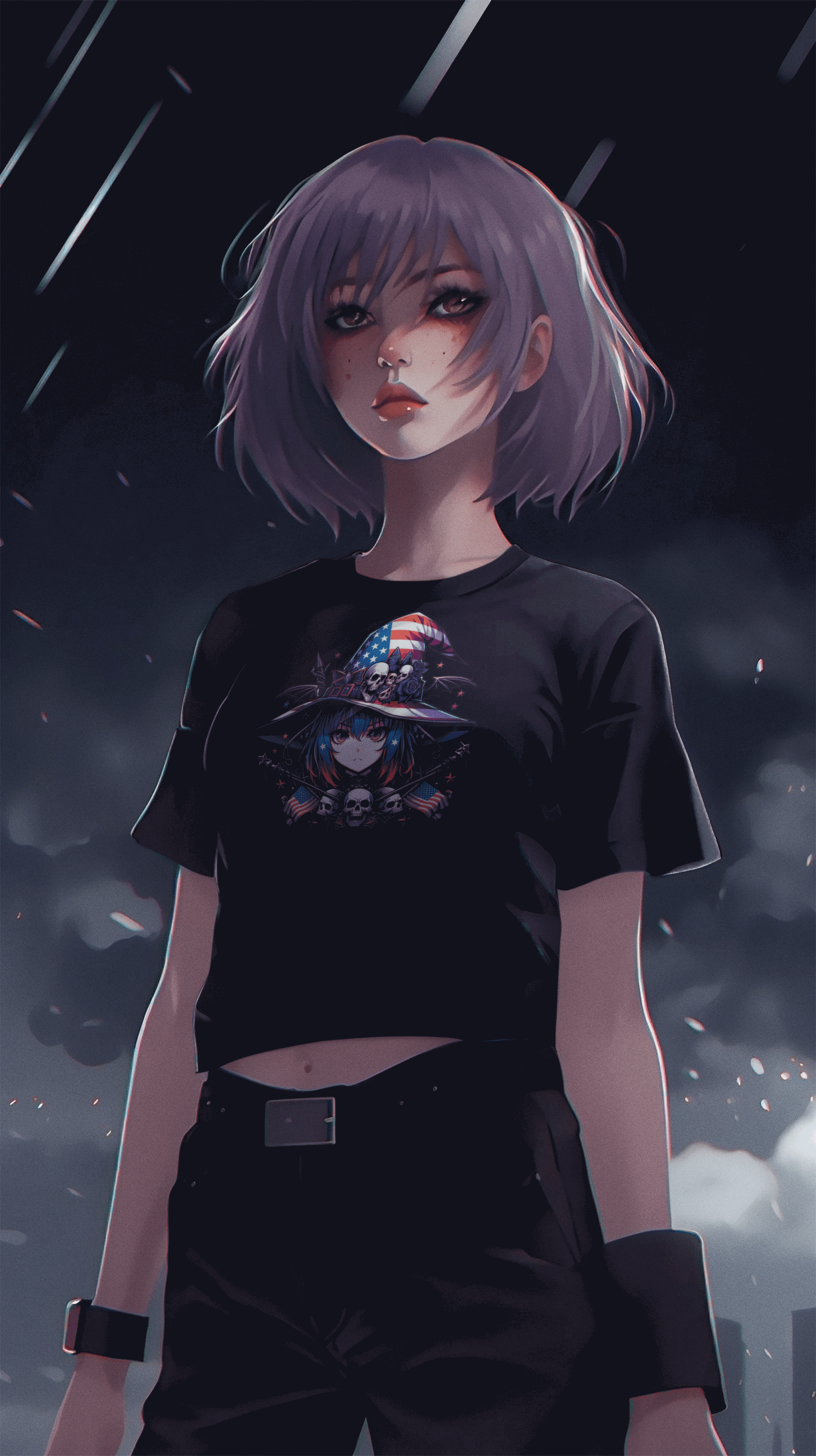 "American Anime Girl" Unisex Full Color Graphic Tee | by AmericaShirt™