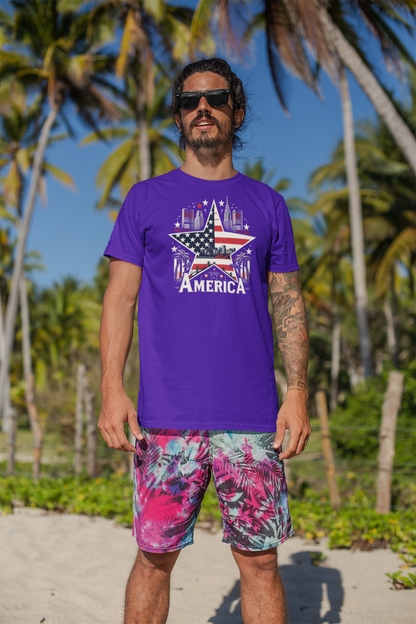 "America In Paradise" Unisex Full Color Graphic Tee | by AmericaShirt™