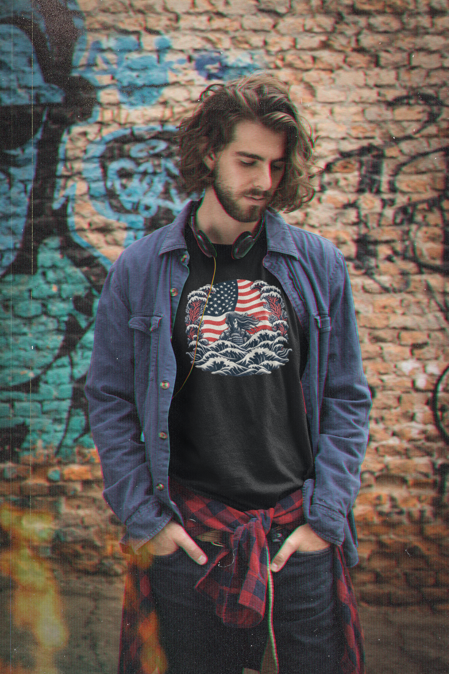 "Soldier In The Waves" Unisex Full Color Graphic Tee | by AmericaShirt™