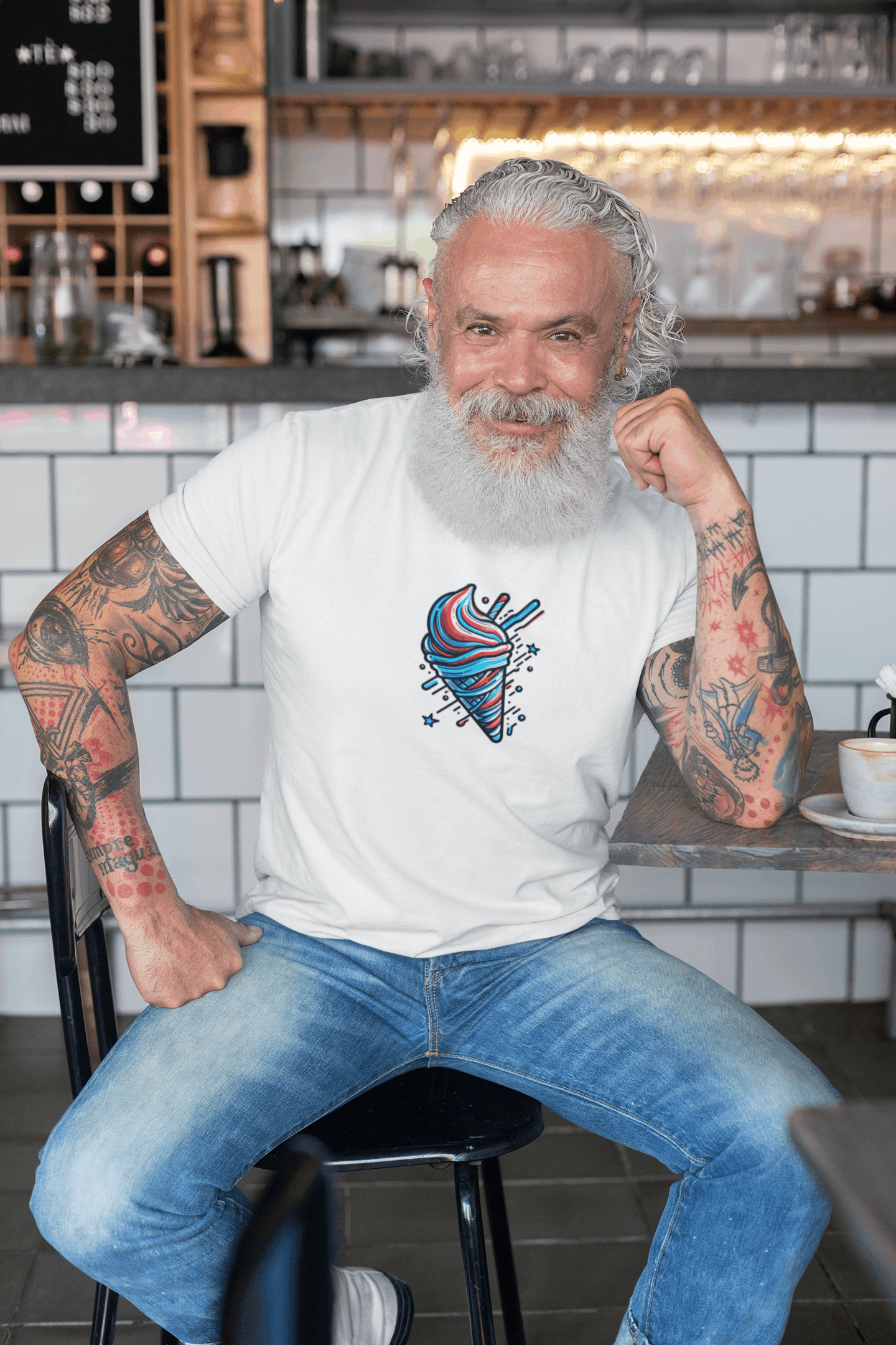 "American Ice Cream Cone" Unisex Full Color Graphic Tee | by AmericaShirt™