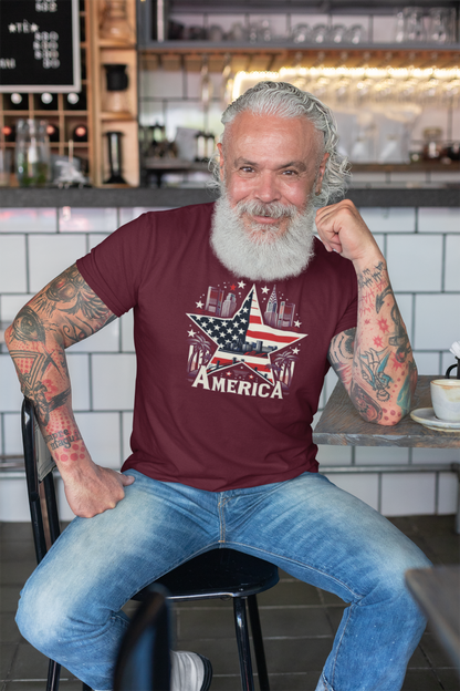 "America In Paradise" Unisex Full Color Graphic Tee | by AmericaShirt™