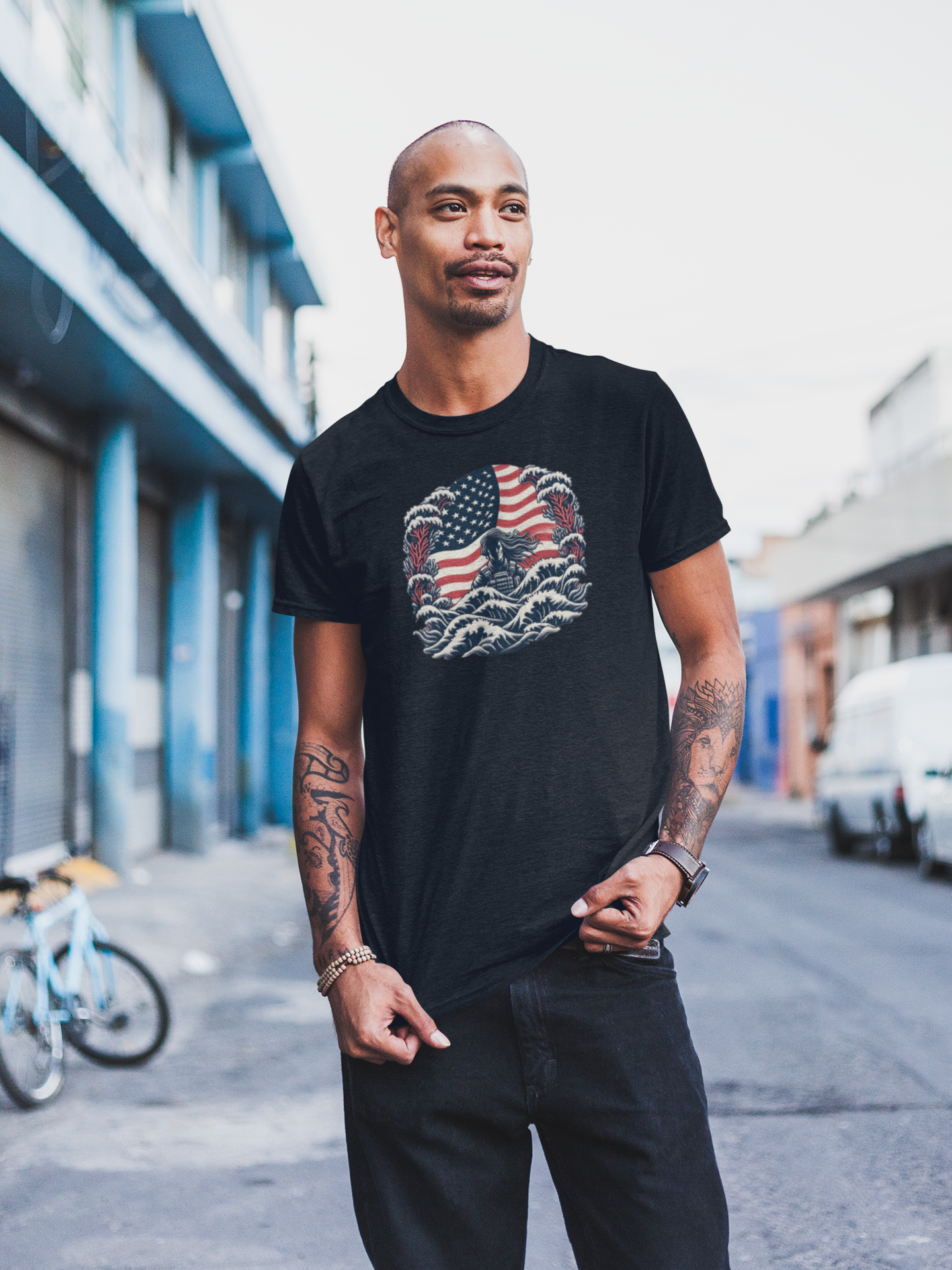 "Soldier In The Waves" Unisex Full Color Graphic Tee | by AmericaShirt™