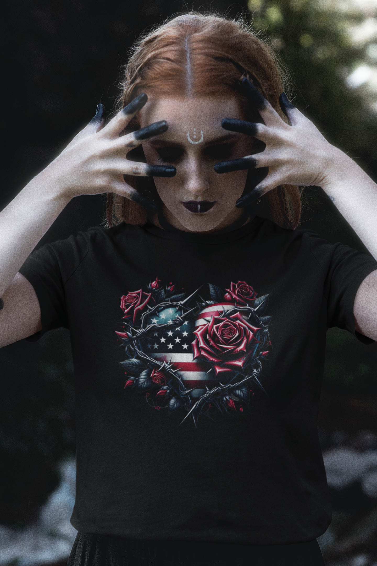 "Rose Covered American Heart" Unisex Full Color Graphic Tee | by AmericaShirt™