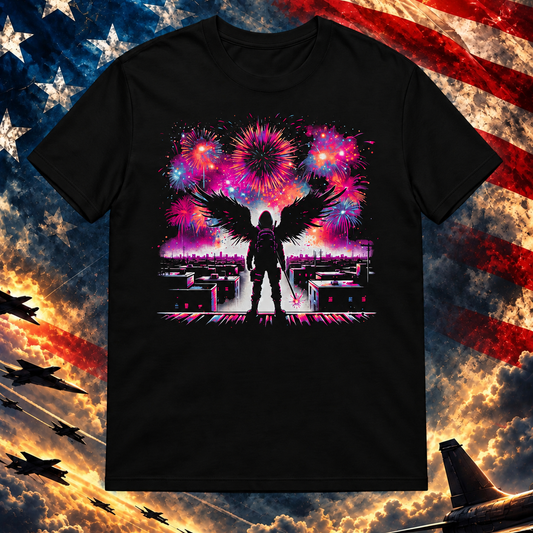 Wings Of Liberty black T-shirt on the Image Preview Test patriotic background