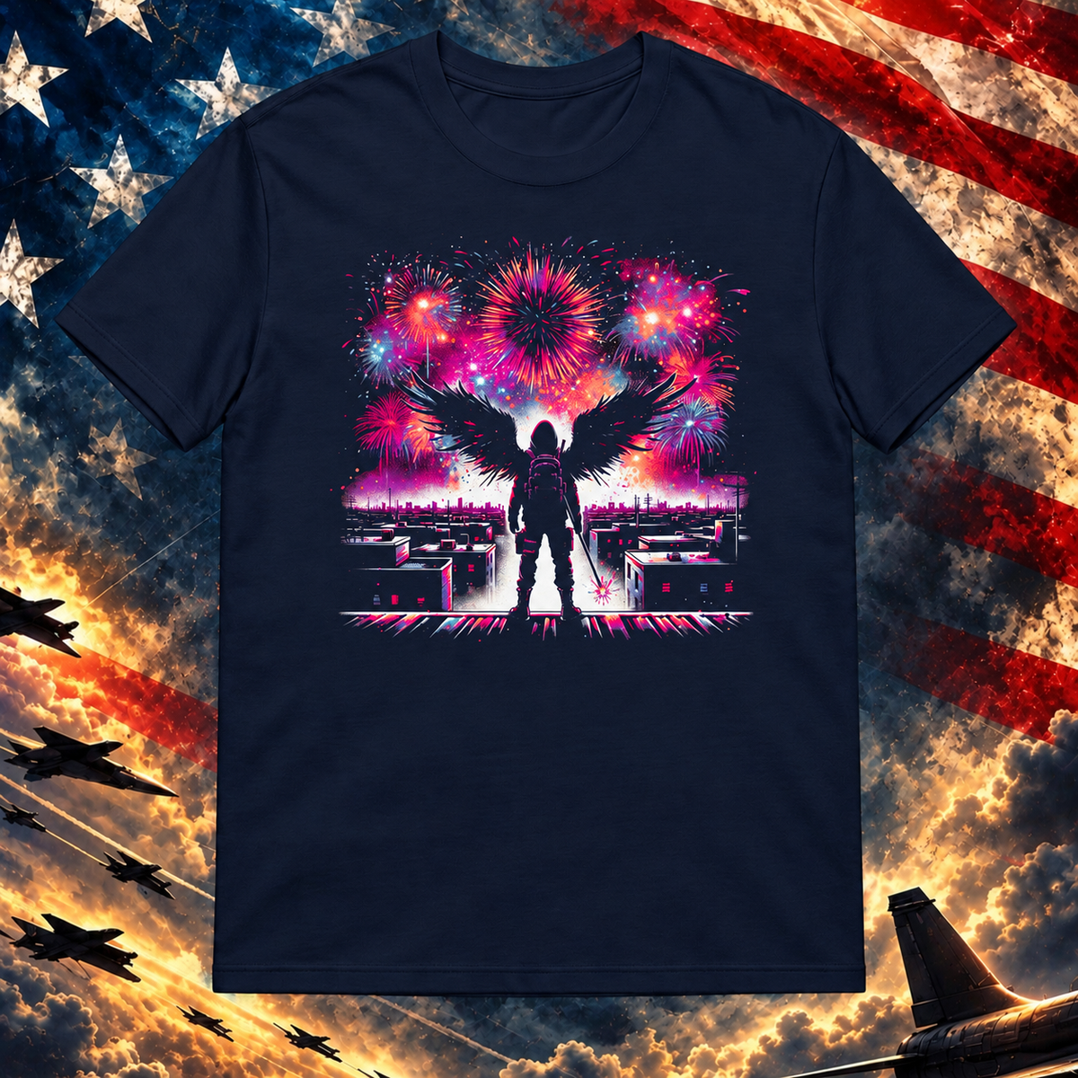 Wings Of Liberty navy T-shirt on the Image Preview Test patriotic background